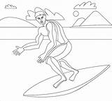 Cute Barbie Surfing Coloring Page  Free Printable Pages For Kids sketch template