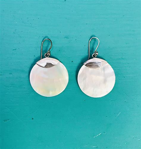 Mother of Pearl Large Round Earrings