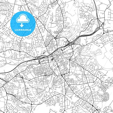 Stockport, England, UK, Vector Map - Light - HEBSTREITS