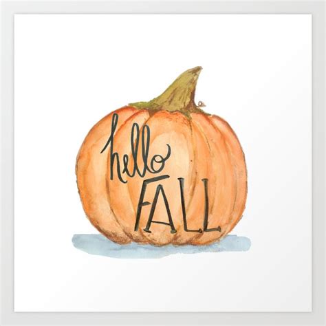 Hello fall pumpkin Art Print by Jennifer Rizzo Design Company | Society6