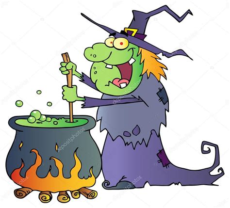 Cartoon Halloween Witch Stock Vector by ©HitToon 61079299