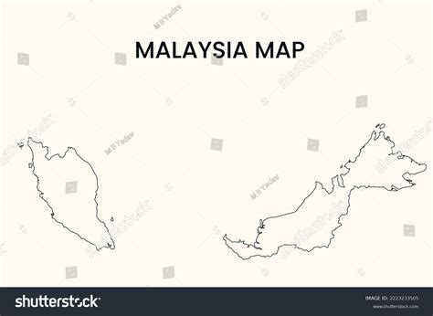 Map Malaysia Outline Map Malaysia Vector Stock Vector (Royalty Free) 2223233505 | Shutterstock