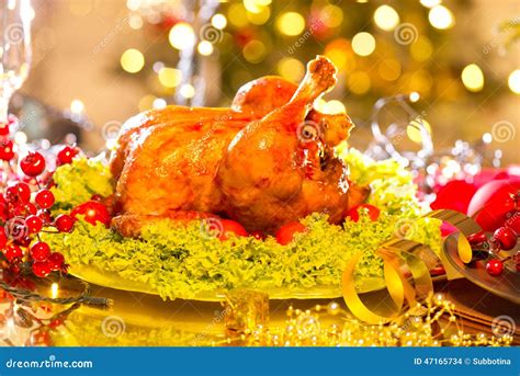 Christmas Table Setting with Turkey Stock Photo - Image of christmas, delicious: 47165734