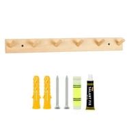 Alba Wooden Coat Hook, Three Wood Peg Wall Rack, Brown/Silver - Walmart.com