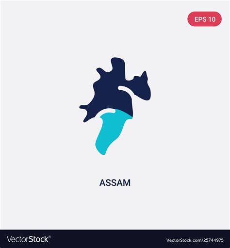 Two color assam icon from india concept isolated Vector Image