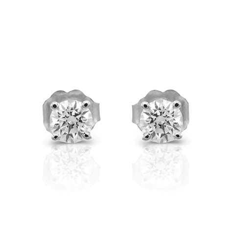 14K White Gold Diamond Stud Earrings I // New - Diamond Earrings - Touch of Modern