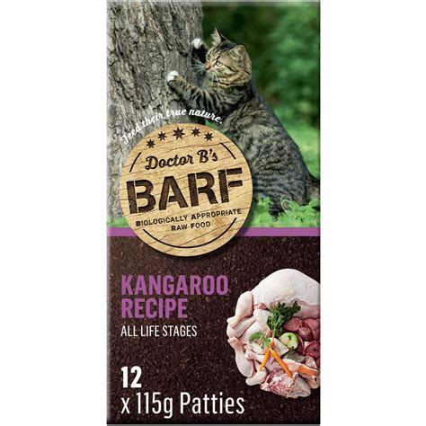 Dr B's Barf Kangaroo Recipe Frozen Cat Food 115g X12 Pack | Woolworths