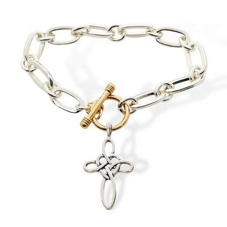 Celtic Cross Link Bracelet, Gold/Silver - Christianbook.com