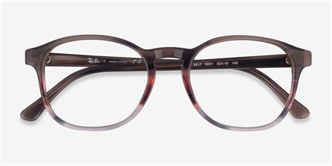 Ray-Ban RB5417 - Round Striped Brown Red Frame Eyeglasses | Eyebuydirect