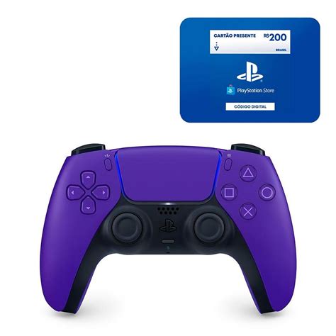 Controle Sony DualSense PS5, Sem Fio , Galactic Purple + Gift Card PlayStation Store R$200 ...