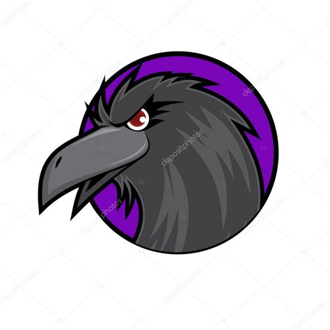 Crow Head on Purple Background — Stock Vector © vable #132587006