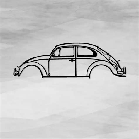 VW Beetle Metal Wall Art Car Silhouette Wall Decor Garage - Etsy