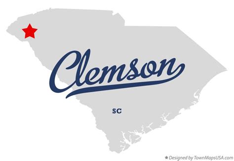 Map of Clemson, SC, South Carolina