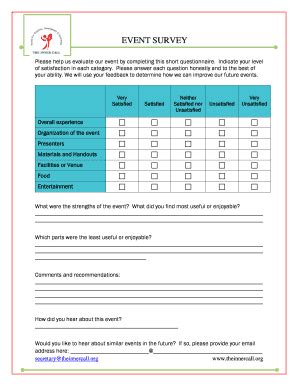 Event Satisfaction Survey Templates | pdfFiller