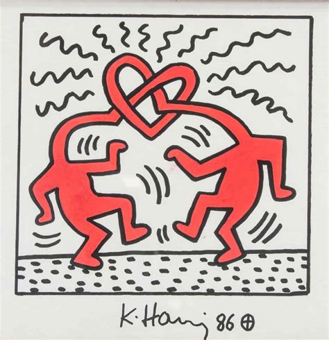 Keith Haring, Heart of Heads, 1989, Silkscreen