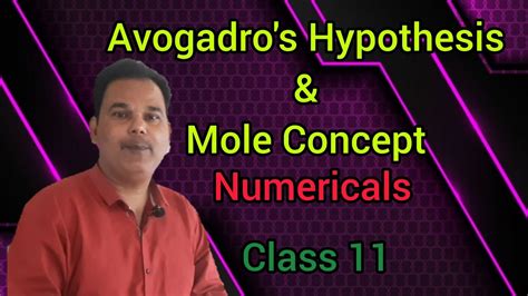 Numerical on Avogadro's hypothesis and mole concept|Class 11| CBSE/ISC ...