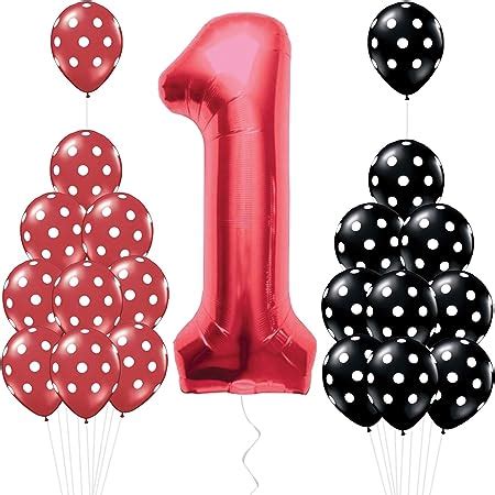 Amazon.com: Red Black and White Balloons Kits - 1st Birthday Party Decorations Red Number 1 ...