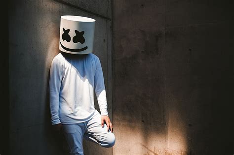 Free download | HD wallpaper: marshmello, dj, music, singer, alone, one person, wall - building ...