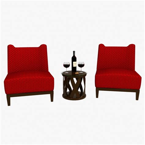 0592 - Table and Chairs Set 3D Model $9 - .3ds .dae .fbx .obj .max .unknown - Free3D