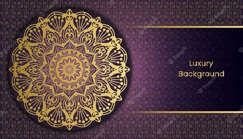 Premium Vector | Purple and gold background with a gold mandala.