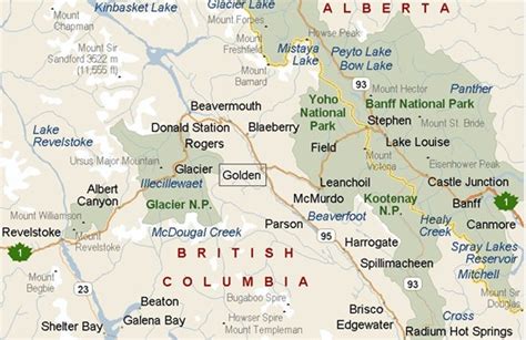 Where is Golden, British Columbia? see area map & more