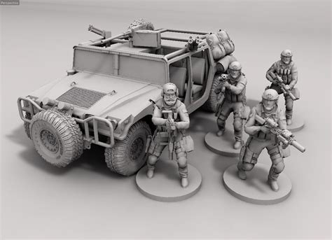 28mm & 32mm modern wargame. OPS Humvee, Delta Force 28mm wargames