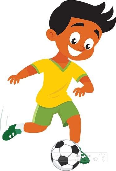 Soccer Clipart-boy football player kicking football clipart