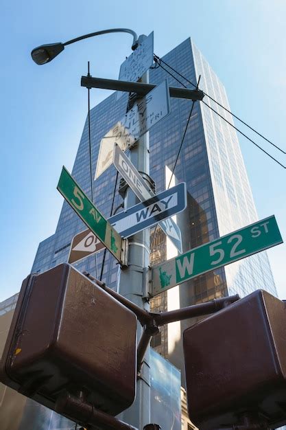 Premium Photo | New york city, street sign post.