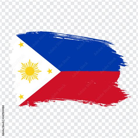 Flag of Philippines from brush strokes. Flag Philippines on transparent ...