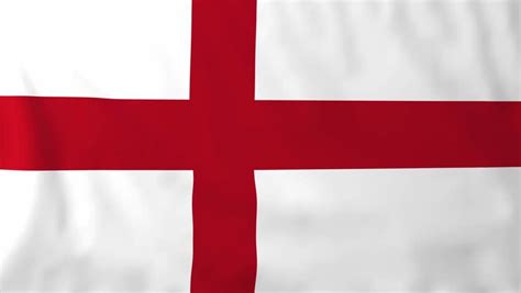 4K 3D Animation Of England Enlgish Red Cross On White Whole Flag ...