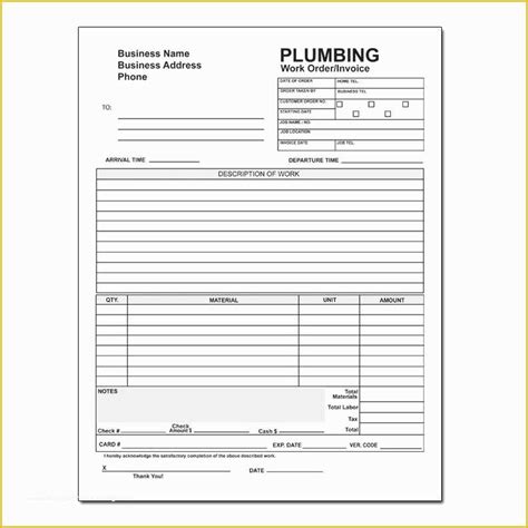 Plumbing Work order Template Free Of 5 Plumbing Invoice – Examples In Word Pdf ...