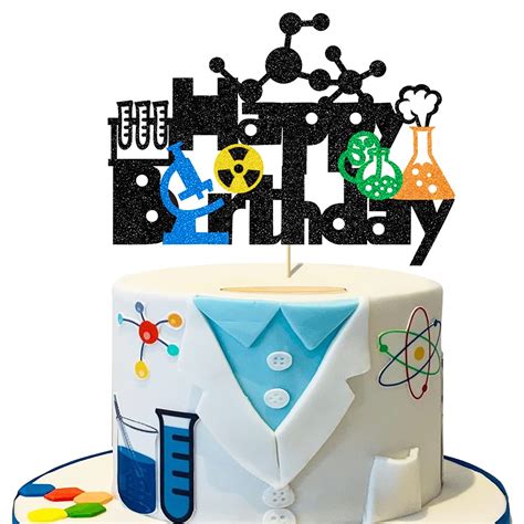 Buy Science Birthday Cake Topper, Glitter Congrats Mad Science ...