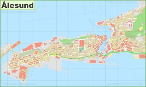 Detailed map of Ålesund - Ontheworldmap.com