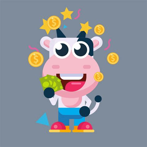 Funny cartoon cow flat design illustration 20452088 Vector Art at Vecteezy