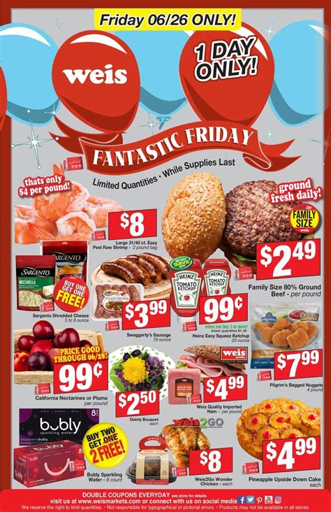 Weis Fantastic Friday Flyer Jun 26, 2020 | Weekly circulars, Weis ...