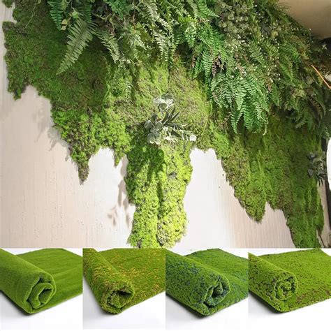 100cm*100cm Fake Moss Green Grass Turf Artificial Moss Sheet Micro Landscape Grass Moss Wall ...