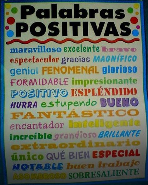 91. Palabras Positivas... | Palabras positivas, Español de escuela primaria, Educacion emocional