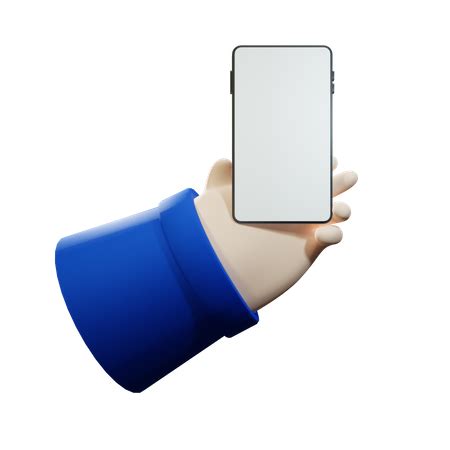 Hand Holding Smart Phone with Blank Screen 3D Illustration download in PNG, OBJ or Blend format