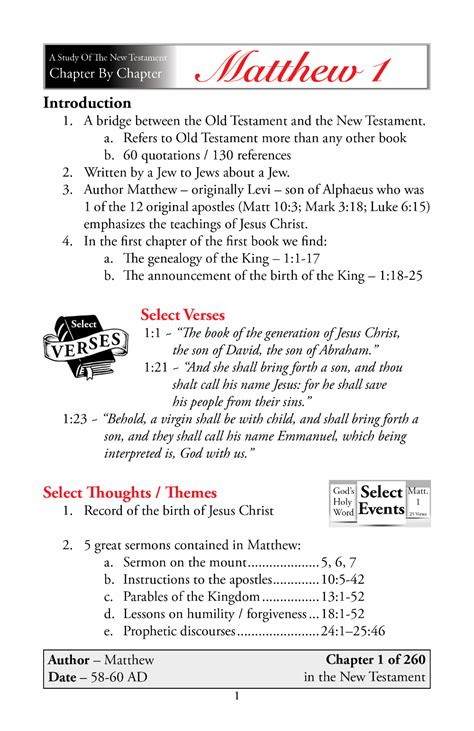 Matthew Chapter 1, Matthew Bible, Book Of Matthew, Matthew 1, Scripture Lessons, Bible Study ...