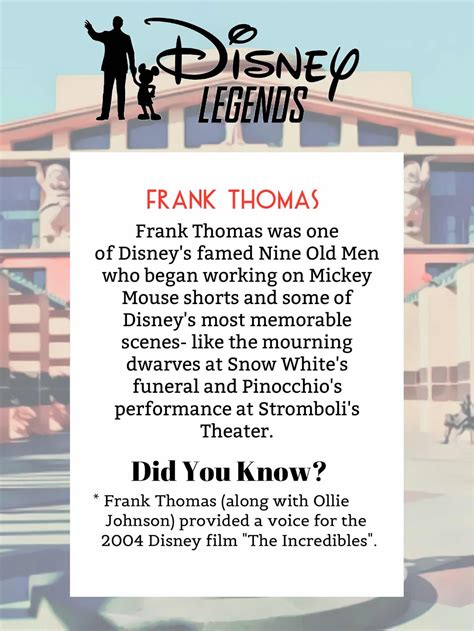 One Man’s Dream: RetlawYensid.Com: Disney Legends: Frank Thomas