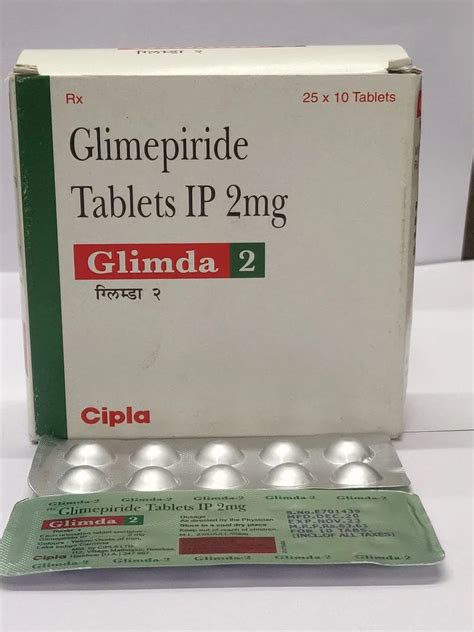 Medicine Grade Glimepiride 2 Mg Tablets, Packaging Type: Strips at Rs 62.44/strip in Nagpur