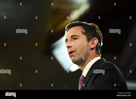 Australian Trade Minister Simon Birmingham delivers his speech at the ...