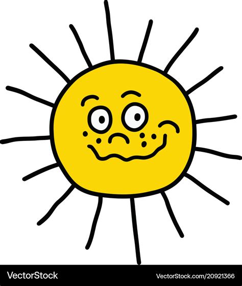 Funny sun Royalty Free Vector Image - VectorStock