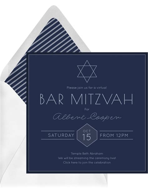 Simple Bar Mitzvah Invitations in White | Greenvelope.com