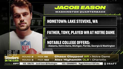 NFLN | Indianapolis Colts Select Jacob Eason With 122nd Pick