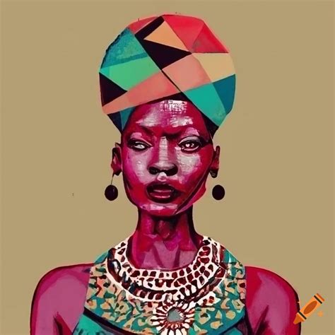 African cubic symbolism retro vintage art on Craiyon