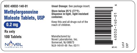 Methylergonovine Maleate (Novel Laboratories, Inc.): FDA Package Insert