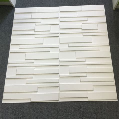 Decorative PVC White Brick Design 3D Wall Panels, 12 Tiles 32 SF