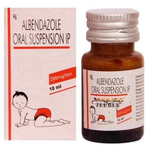 Children Ranbaxy Zeebee Albendazole Oral Suspension IP, For Skin Care, Packaging Size: 10ml at ...