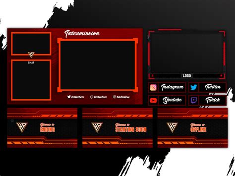 Red twitch stream overlay packages by Logo intro & twitch GFX Designer on Dribbble